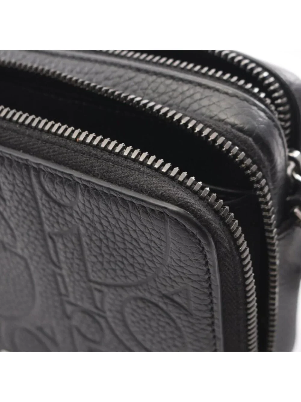 Dior Shoulder Bag Gravity Black Leather Zip Pouch